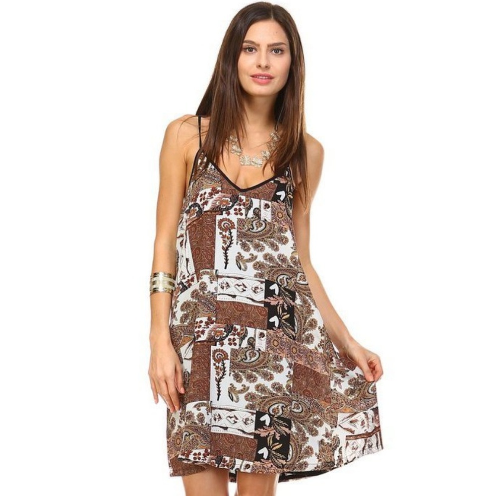 Women's Back Slit V-Neck Chiffon Dress